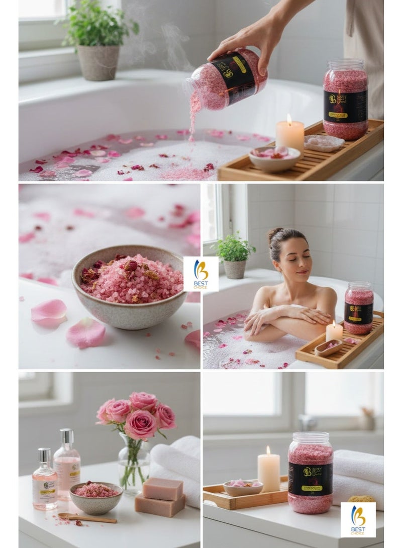 Best Choice Dead Sea Salt Premium Natural Bath Salt 5Kg Jar for Skin Body Hair Care and Relaxation - Rose - Image 3